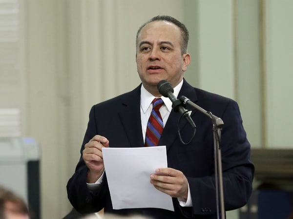 In this May 4, 2017 file photo, Assemblyman Raul Bocanegra, D-Los Angeles, speaks at the Capitol in Sacramento, Calif. 